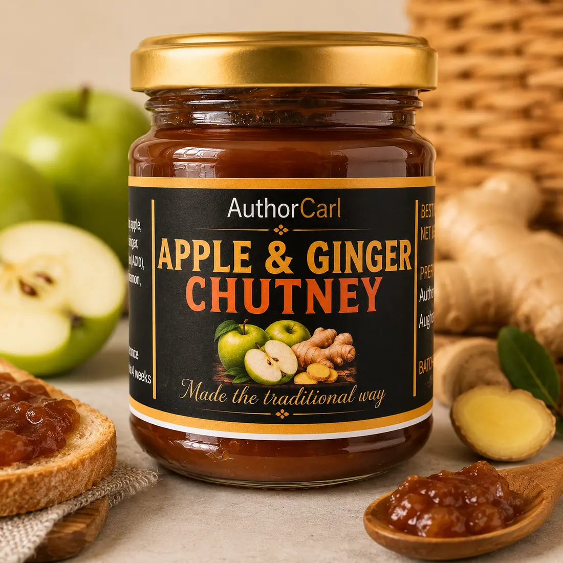 Author Carl Apple and Ginger Chutney