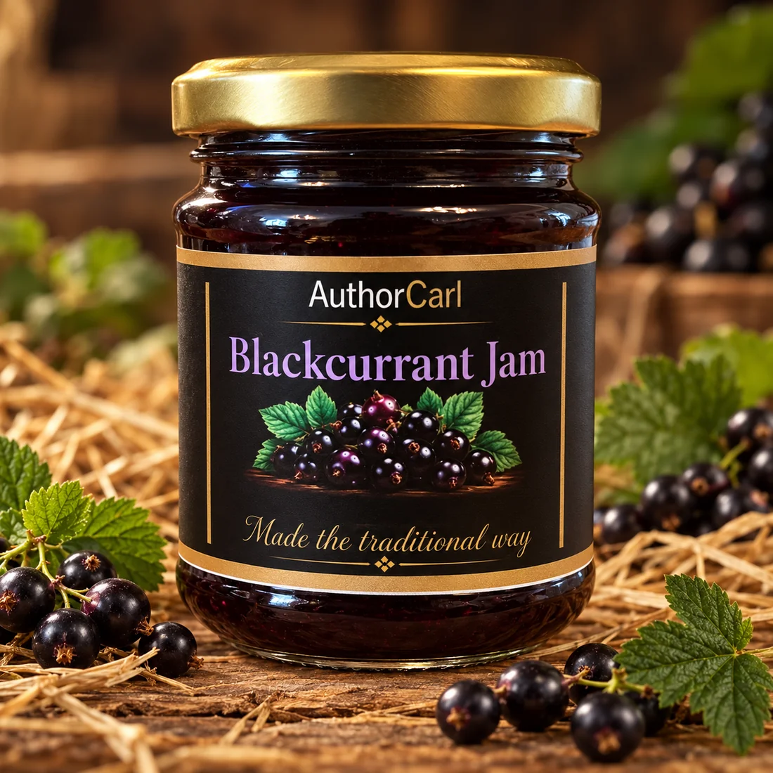 Author Carl Blackcurrant Jam 245g jar